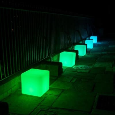 Illuminated Wireless Pouf Cube / Display Plinth (Working)