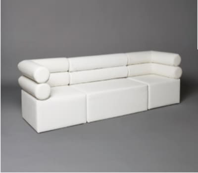 White Double Bolster Modular Seat Sofa
