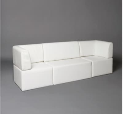 White Straight Back Modular Seat Sofa