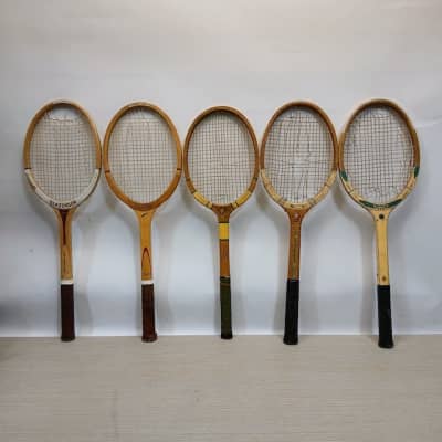 Vintage Wooden Tennis Racket With Damaged Stringbed