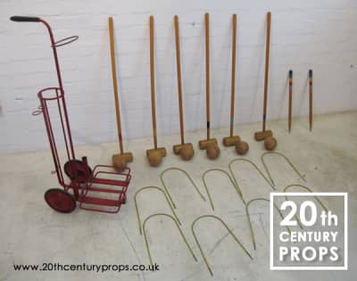 Vintage Croquet Set With Trolley