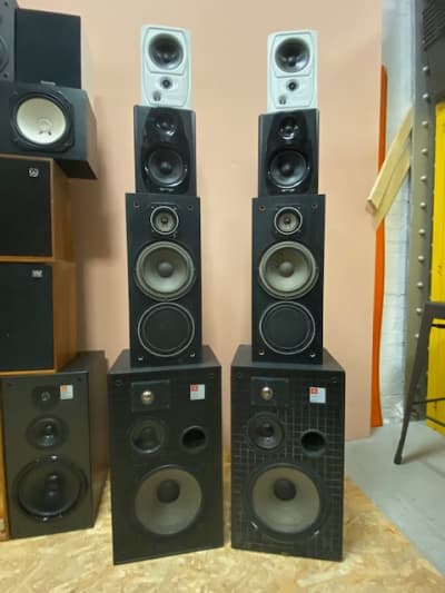 Stack Of 8 Retro Speakers (Non Practical)