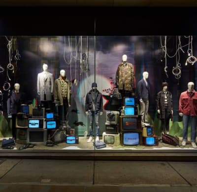 Vintage TV Stacks For Window Displays