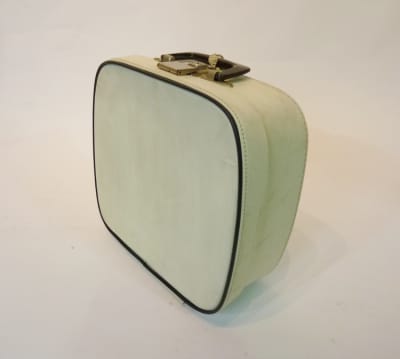 Small White With Blue Trim Vanity Case