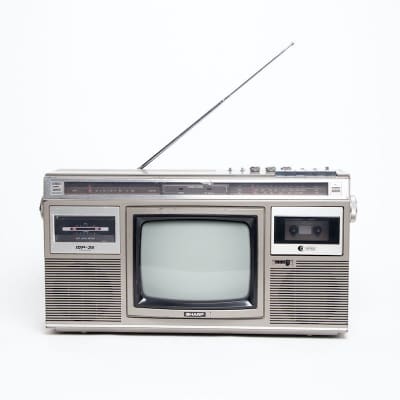 Fully Working Black & White Sharp Integrated TV With Radio & Tape Deck