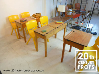 Wooden School Desk - Single