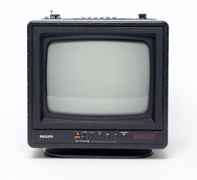 Fully Working Black & White Mini Portable Philips TV, Radio And Cassette Player (9