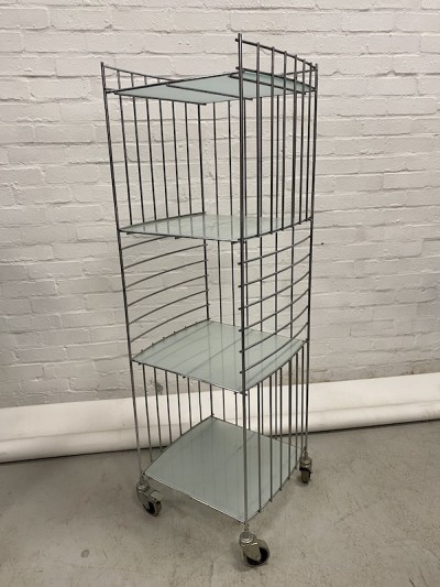 Metal Vinyl Racking With Glass Shelves