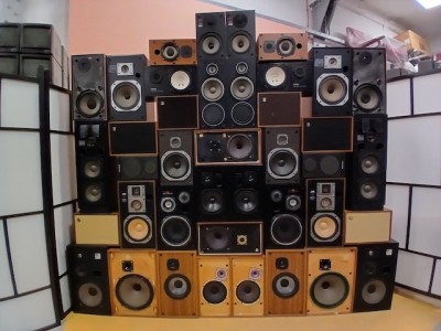 Large Wall Of 40 Retro Speakers (Non Practical)