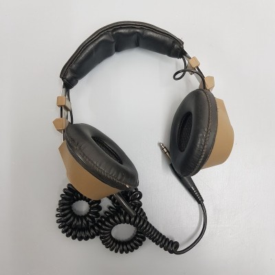 Tan And Black Retro Headphones