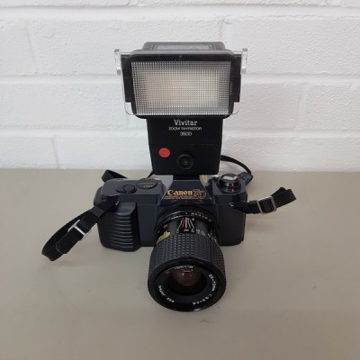 Canon T50 Paparazzi Camera With Working Flash Unit