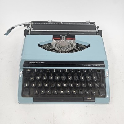 Powder Blue Vintage Silver Reed Typewriter