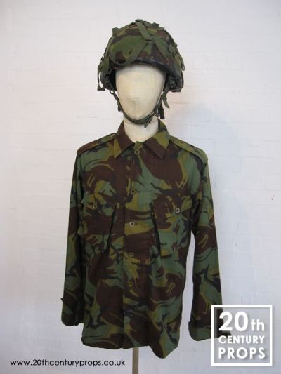 Vintage Army Shirt & Camouflage Helmet