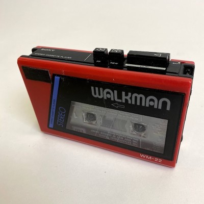 Red 1980's Walkman & Headphones (Working)