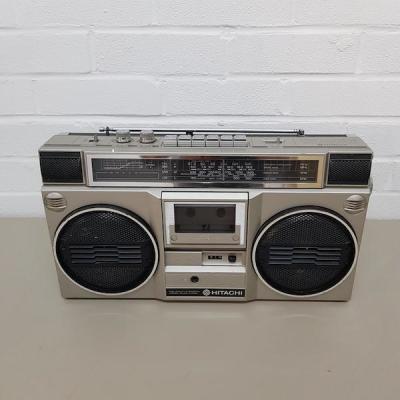 Silver Hitachi 1980's Boombox (Fully Working)