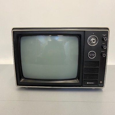 Fully Working Black & White Cream Sanyo Portable Deluxe TV