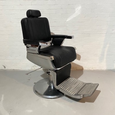 Reclining Black & Chrome Barber's Chair (Quantity 3 available)