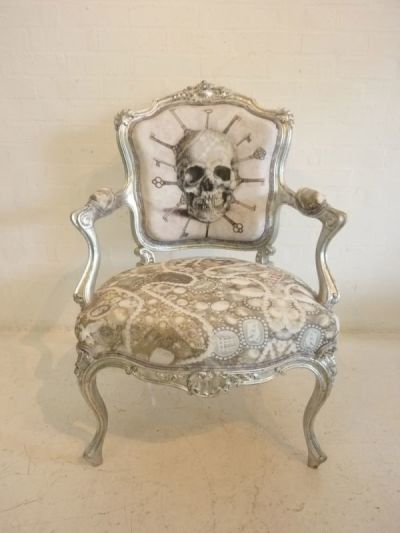 Decorative Baroque Chair - Silver