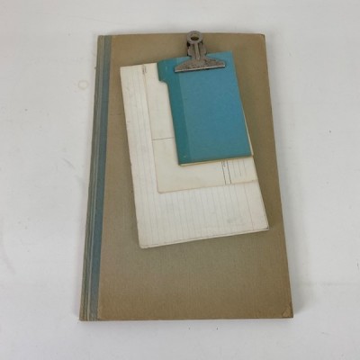Retro Notebook & Cards With Bulldog Clip