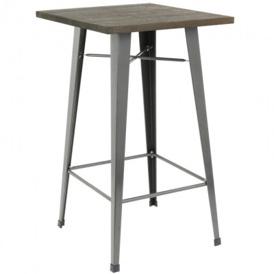 Tall Poseur Table with Wooden Top