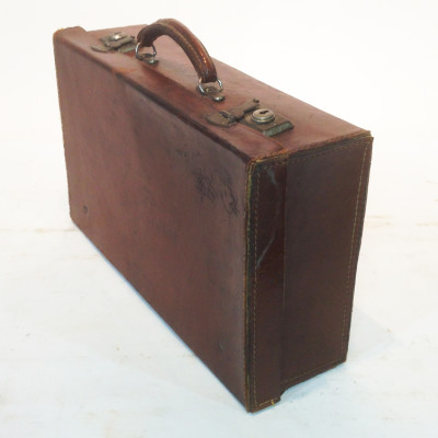 Dark Brown Leather Suitcase