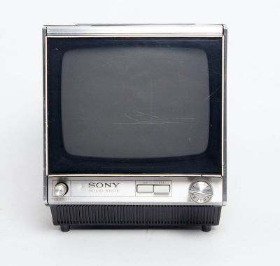 Static Only Sony Solid State Transistor Mini Portable Black TV 