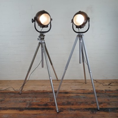 Vintage 'Strand Electric' Black Studio Spotlight (Working)