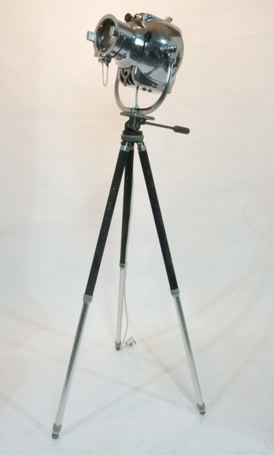 Vintage 'Strand Electric' Polished Chrome Spotlight (Working)