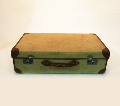 Cream Canvas Suitcase