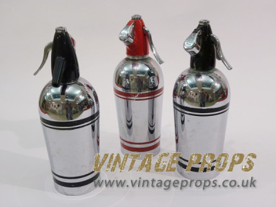 Vintage Chrome Soda Bottles