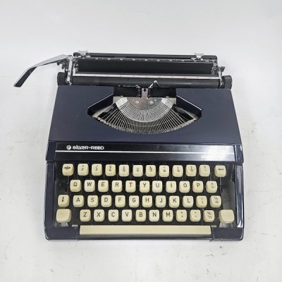 Navy Blue Silver Reed Typewriter