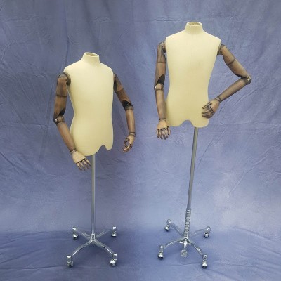 Teenage Boy Tailors Dummy With Articulated Arms On Stand