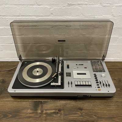 Bush Vintage Chrome Record Player & Tape Deck (Non Practical)