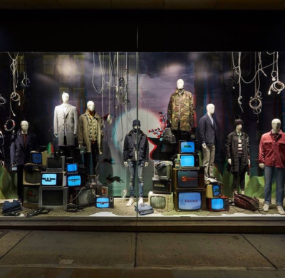 Vintage TV Stacks For Window Displays