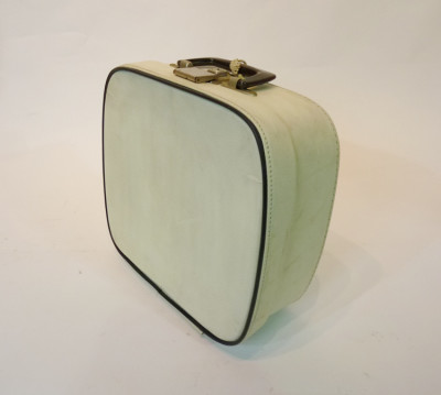 Small White With Blue Trim Vanity Case