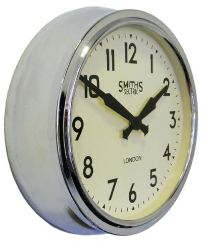 Working Smiths Chrome Retro Wall Clock (Diameter 38cm)