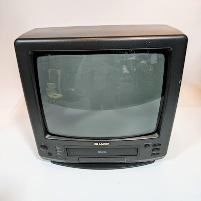 Fully Working Sharp Colour TV With VHS Player (13.5