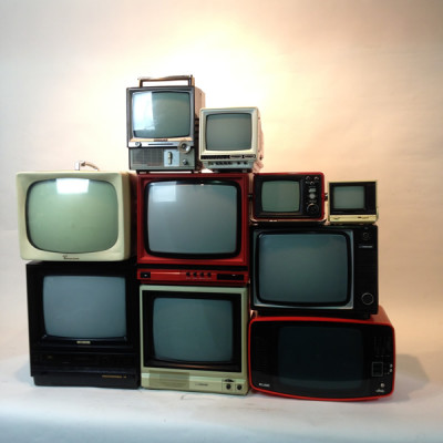 Stack Of Retro CRT Televisions (Fully Working & Non Practical)