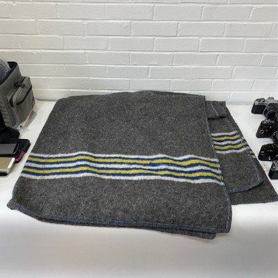 Grey Vintage Blanket / Prison Cell Blanket