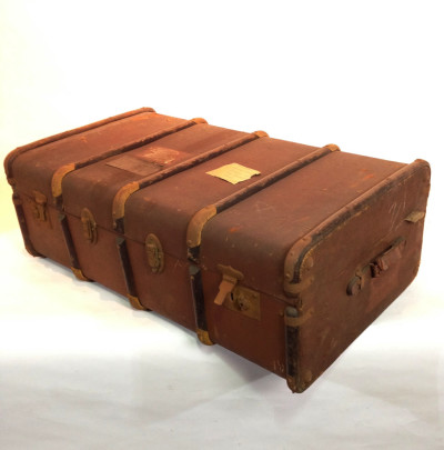 Long Brown Vintage Travel Trunk