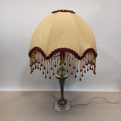 Working Retro Table Lamp With Fringe Detail