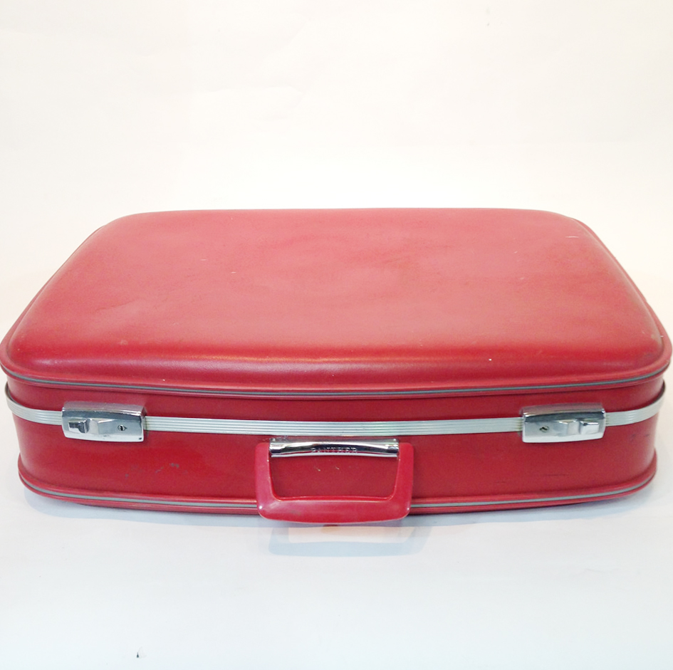 Red Hard Shell Suitcase LONDON PROP HIRE