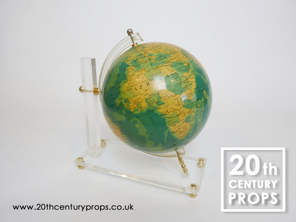 1960's Globe On Perspex Stand | 20th Century Props