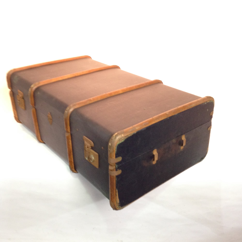 Long Dark Blue Travel Trunk | 20th Century Props