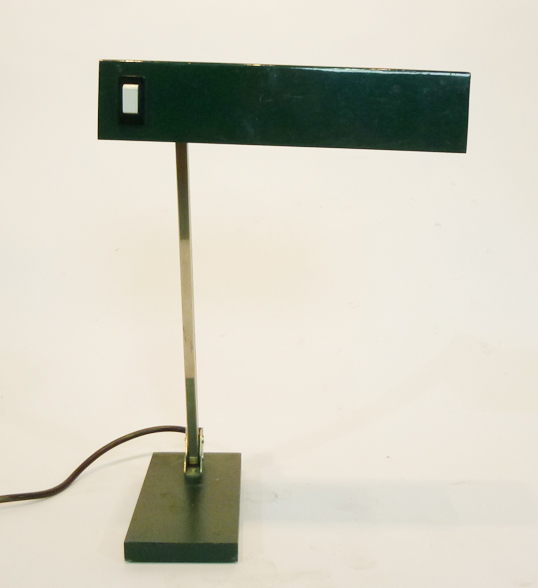 Green Angular Low Light Desk Lamp (Working) LONDON PROP HIRE