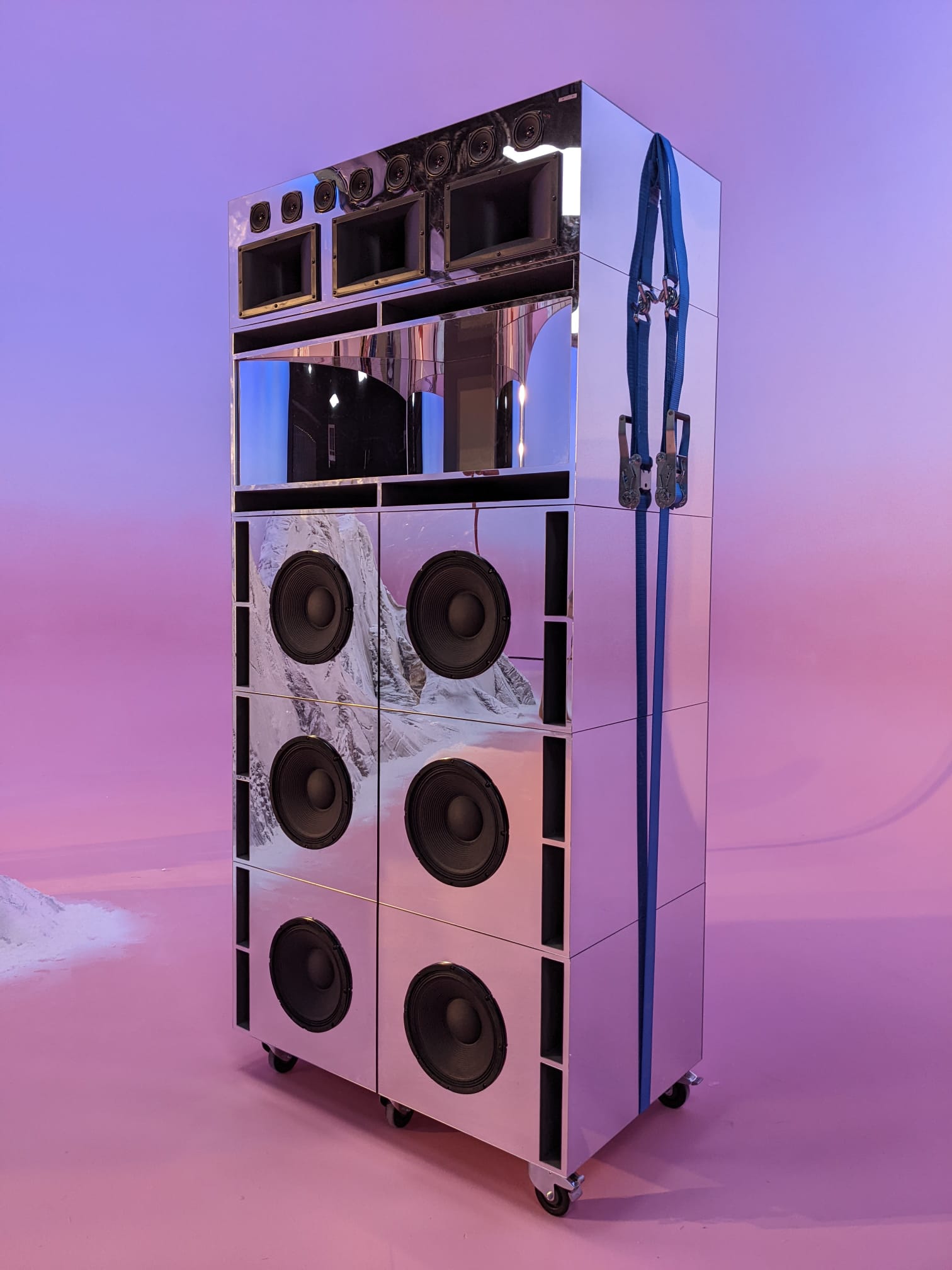 Large Mirrored Speaker Sound System (Non Practical) | LONDON PROP HIRE