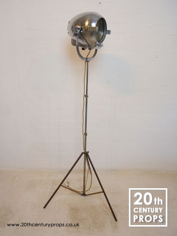 Chrome Industrial Floor Lamp LONDON PROP HIRE