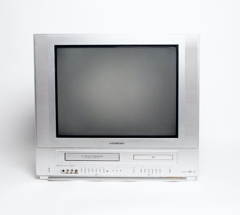 Static Only Ferguson Silver TV With Integrated VHS & DVD Players ...