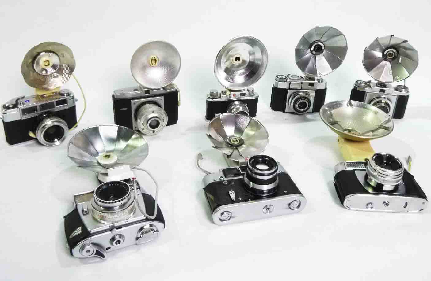 Retro SLR Cameras With Flash Units (Non Practical) 20th Century Props