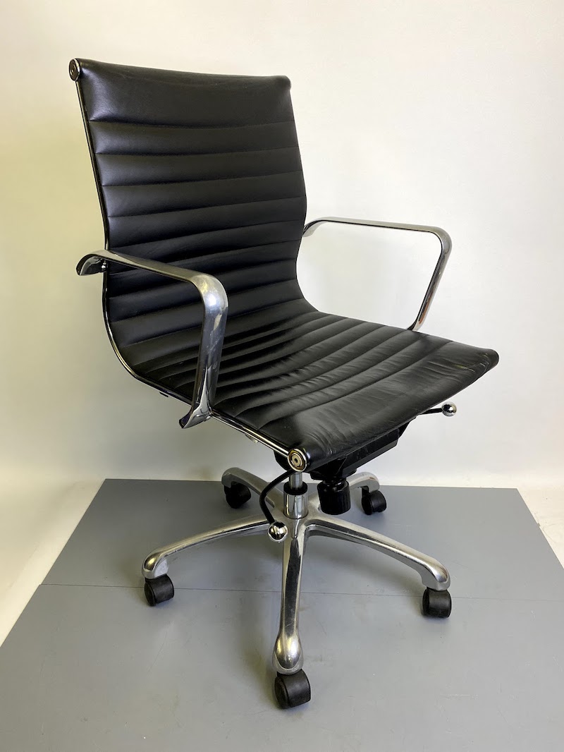 Black & Chrome Office Desk Chair LONDON PROP HIRE